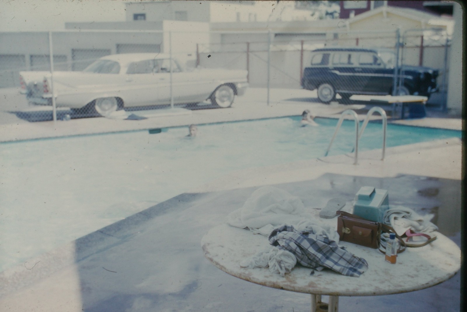 c1950's Kodachrome 35mm Slide Border, Plymouth Belvedere Chevrolet Nomad Wagon