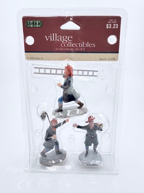 Lemax Carole Towne collection, set of 3, TO THE RESCUE, 2000, #215307 RARE