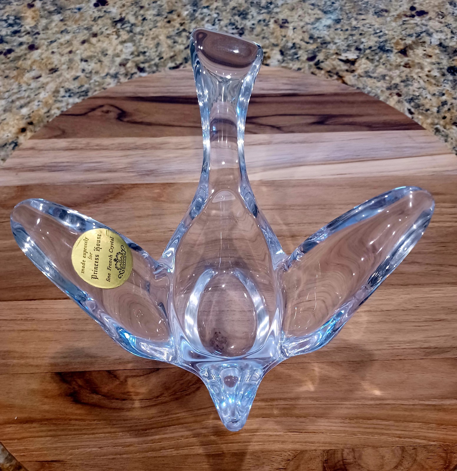  Crystal Bird In Flight Candy Dish Princess house fine crystal 1980s