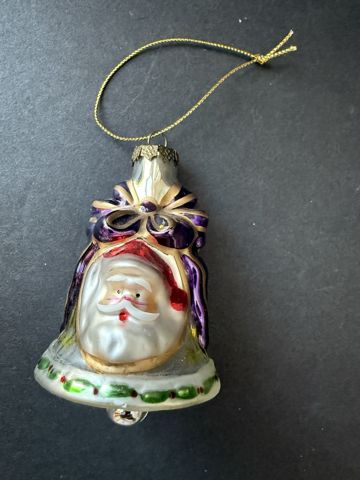 Vintage Thomas Pacconi Bell Santa Christmas Ornament Hand Blown Holiday Decor Vintage Thomas Pacconi Bell Santa Christmas Ornament Hand Blown Holiday Decor