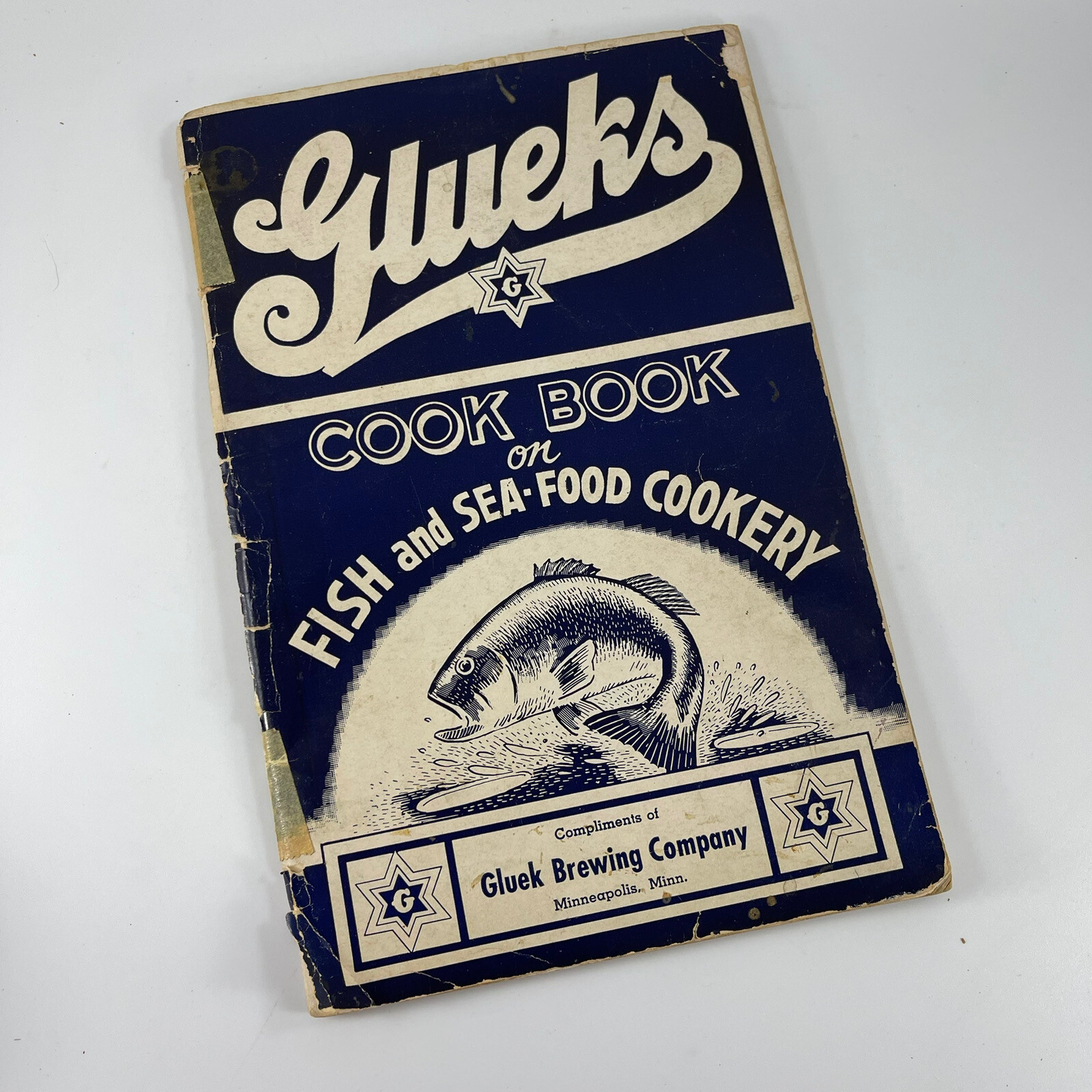 1949 GLUEK\'s BEER Cook Book FISH Seafood Vintage Advertising MINNEAPOLIS Brewing