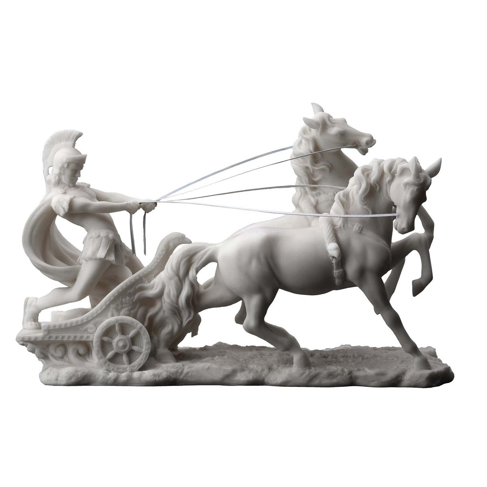 Veronese Design 10 1/4 Inch Roman Centurion on Two Horse Chariot Statue Resin...