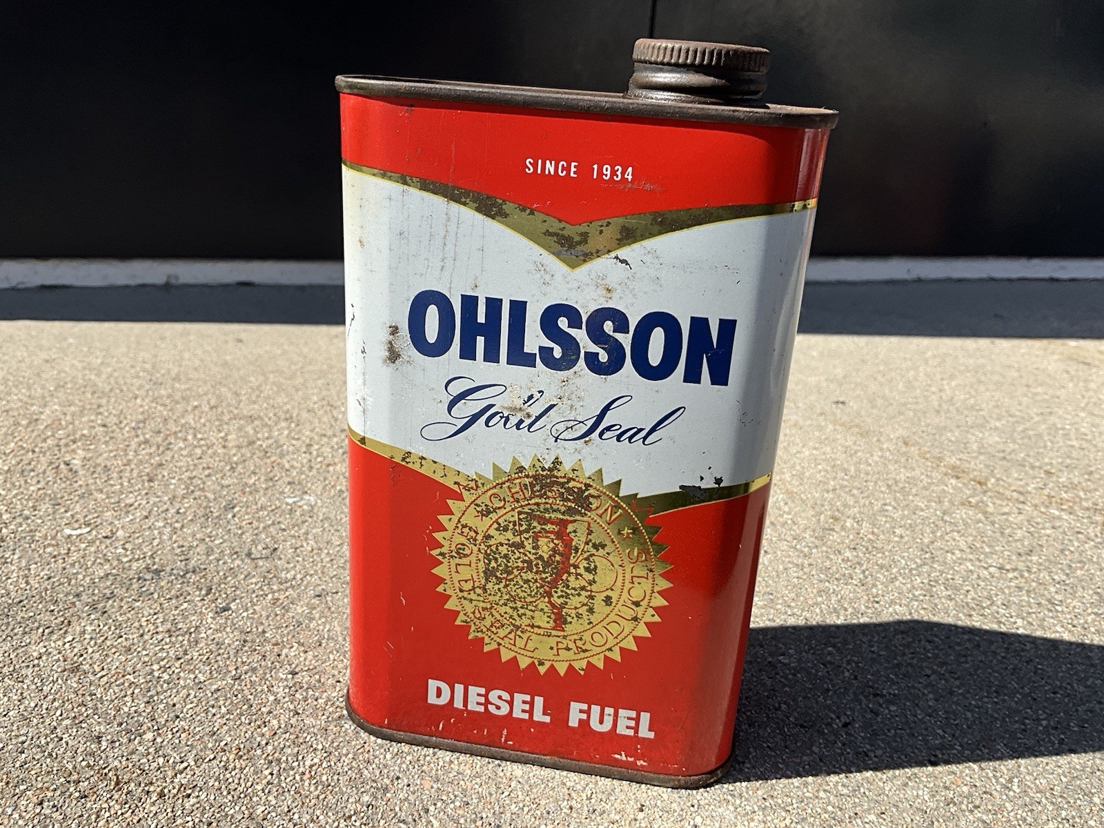 Ohlsson Model Aircraft Diesel Fuel 1 Pint Can, 60s-70s. Ohlsson Model Aircraft Diesel Fuel 1 Pint Can, 60s-70s.