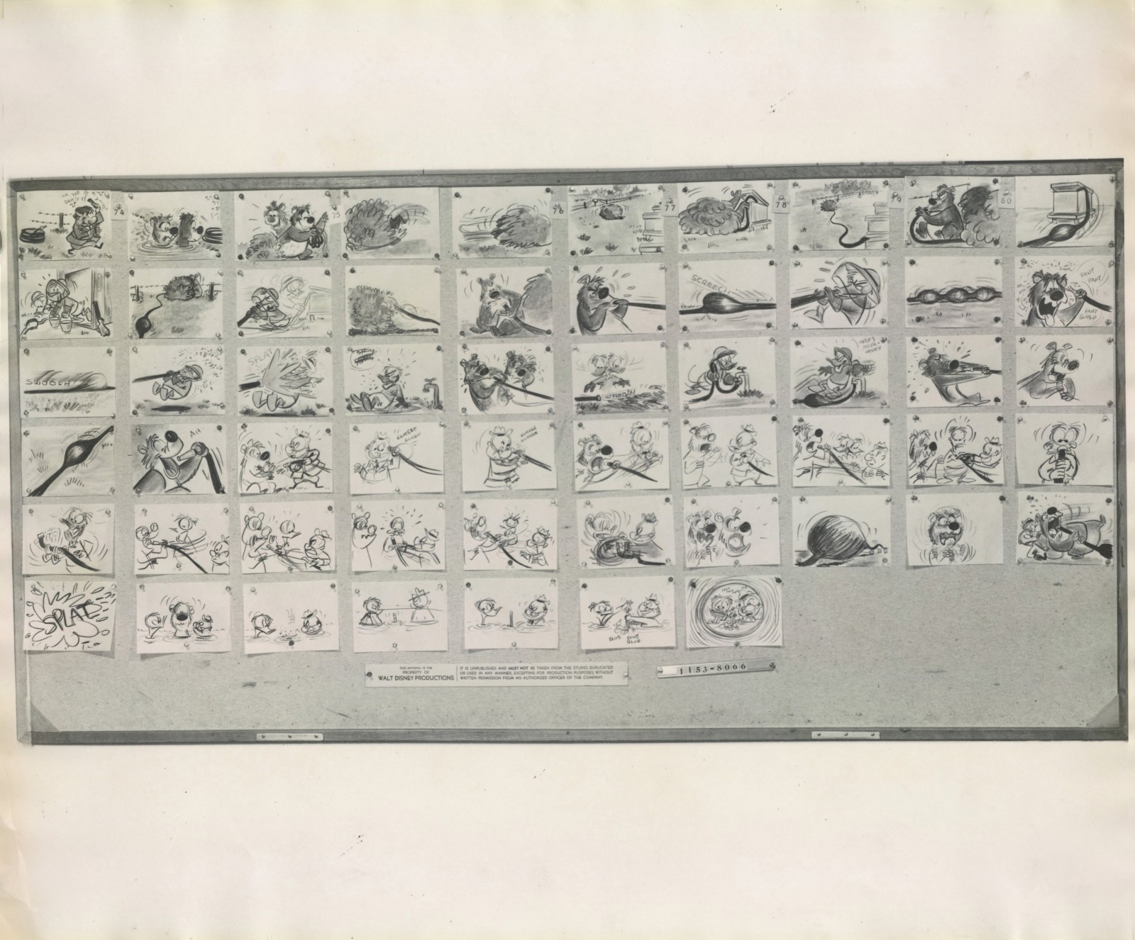 Disney:Breezy Bear/Donald Duck-Original Oversized Stat Model Sheet-1955