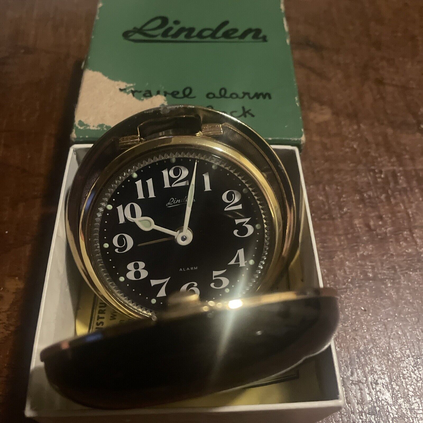 Vintage Linden Travel Alarm Clock in Compact with Box
