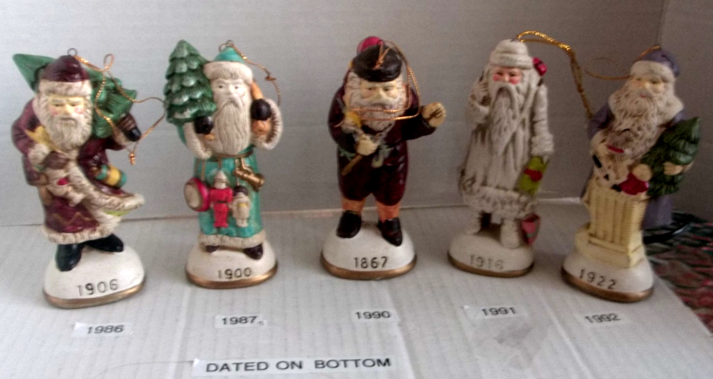 Vintage Memories Santa Ornament Lot (1867 1900 1906 1916, 1922 1925) – 5\