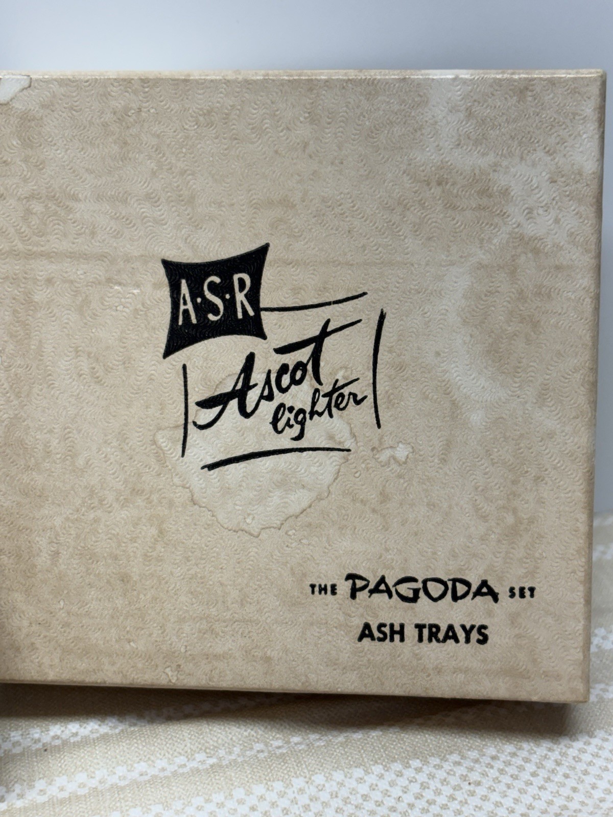 VTG RARE Ascot Pagoda 4-Pc Gold Ash Trays Part Of 1950’s A.S.R. Smoking Set Orig