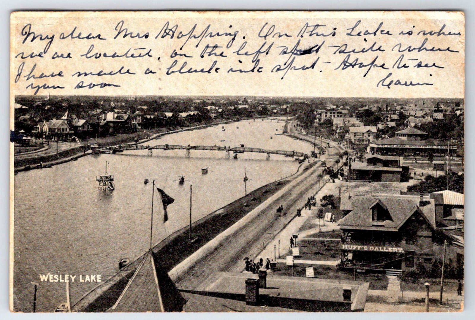 [E9] Postcard Undivided Back 1904 Wesley Lake Asbury Park New Jersey