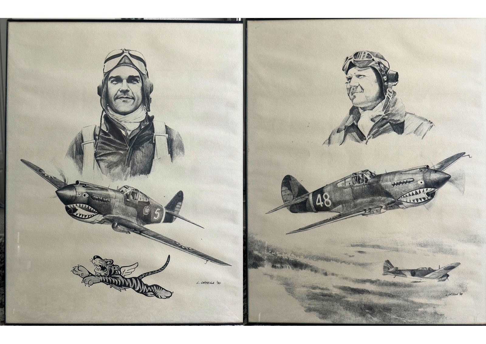 2 signed 11x14 Ortega 90 Aviation pencil 2 signed 11x14 Ortega 90 Aviation pencil
