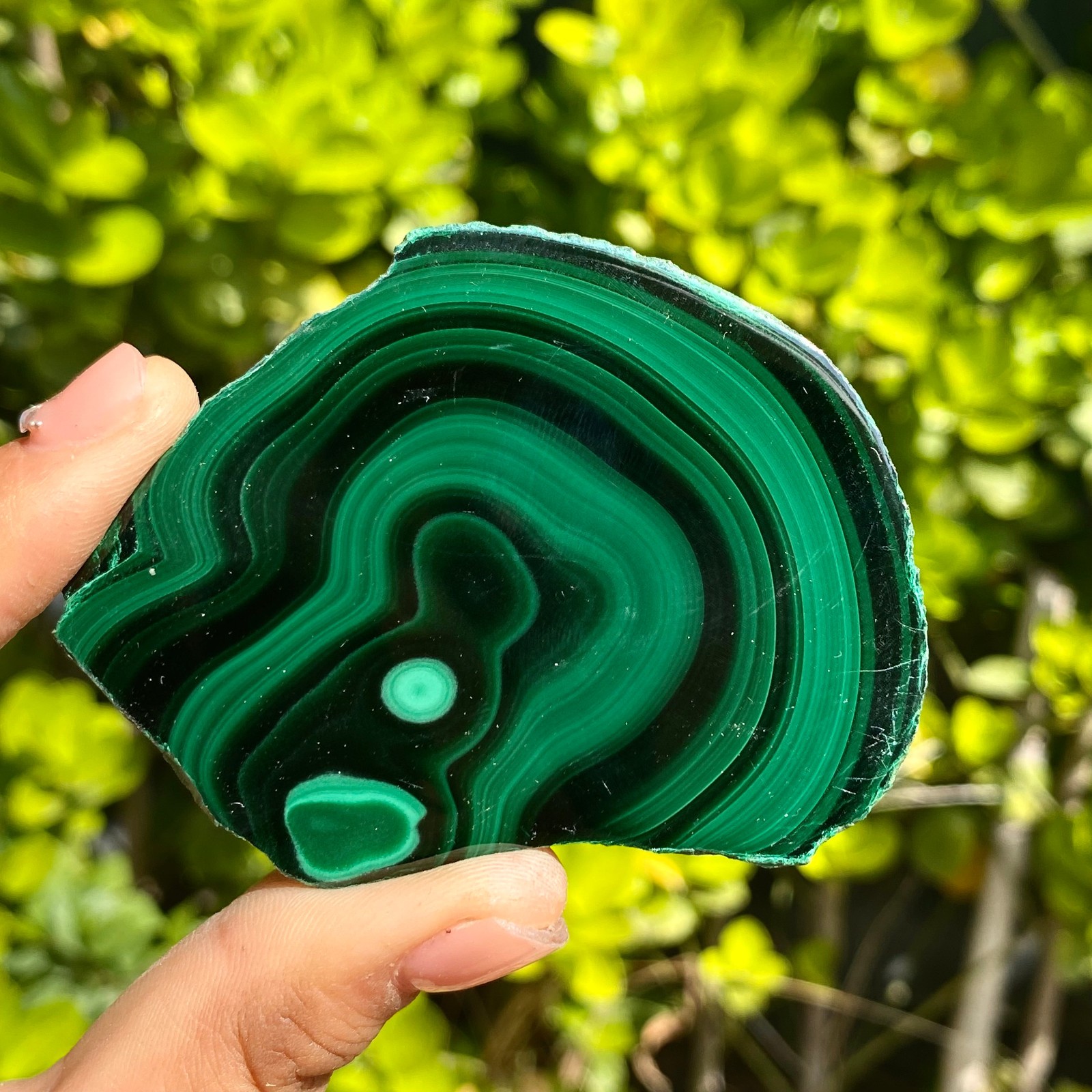91G Natural Green Malachite Crystal Flaky Pattern Ore Specimen Quartz Healing
