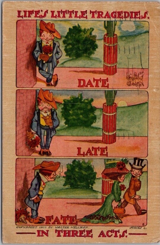 1909 Artist-Signed Comic Postcard \
