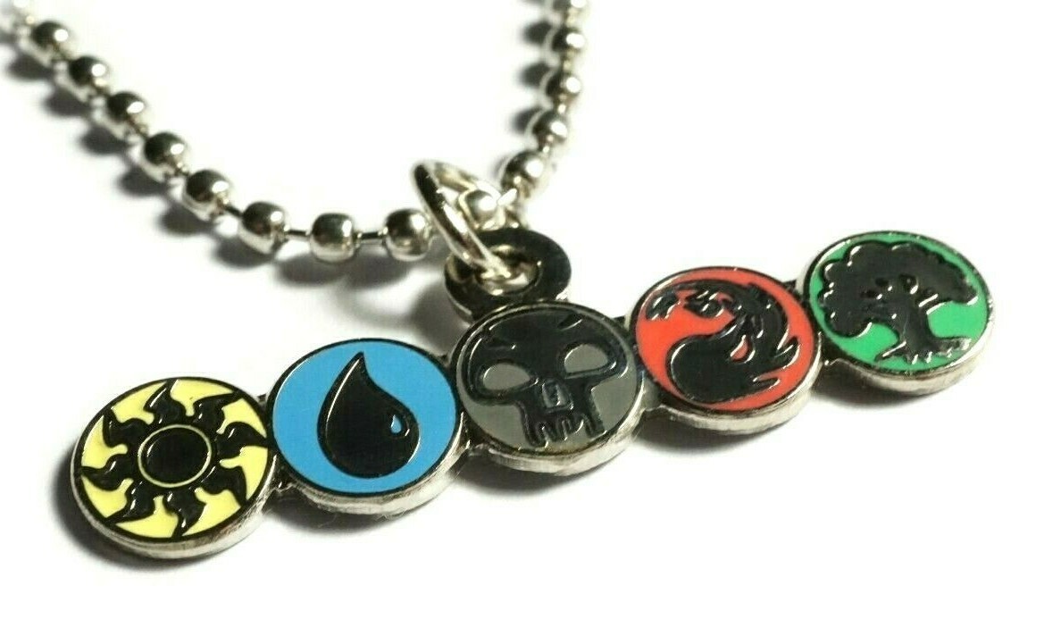 Mana MTG Magic the Gathering Symbols Card Game Pendant Necklace w/ Ball Chain