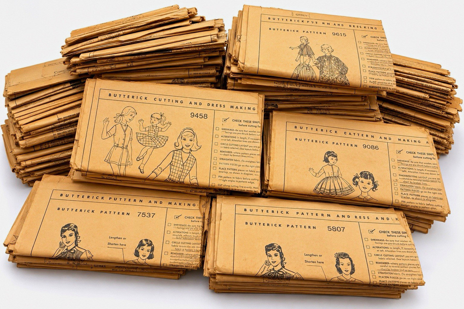 62 Vintage Butterick Sewing Patterns w/ Tissue Pieces Instructions 1940s 50s Lot 62 Vintage Butterick Sewing Patterns w/ Tissue Pieces Instructions 1940s 50s Lot