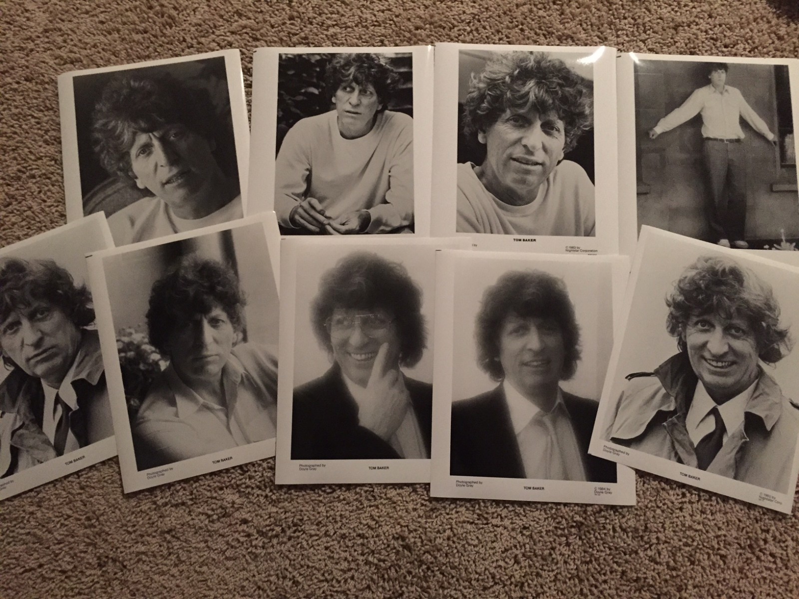 TOM BAKER lot of 9 rare vintage B/W 10x8 portrait stills DOCTOR WHO