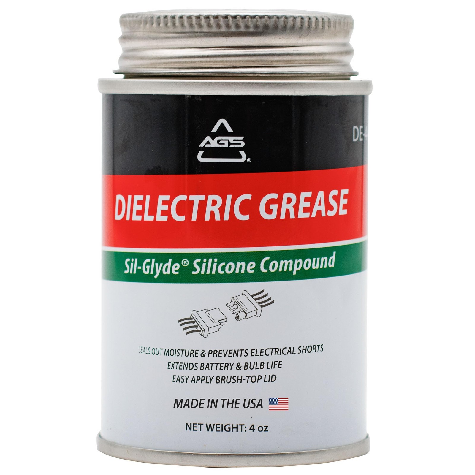 AGS Automotive Solutions Brush Top Can Dielectric Silicone Grease Compound for A
