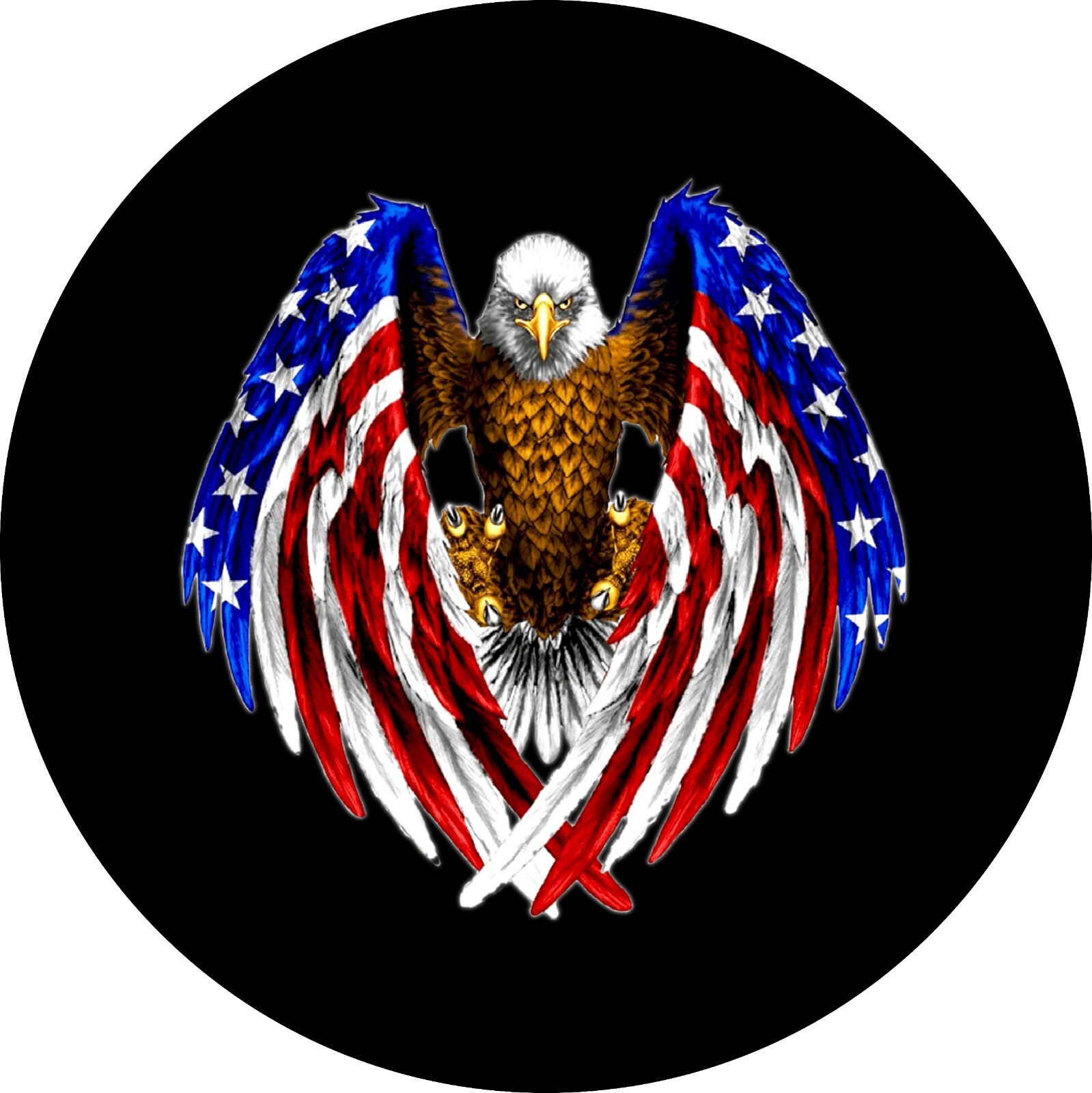 American Eagle flag Wings tire cover Access Any Size