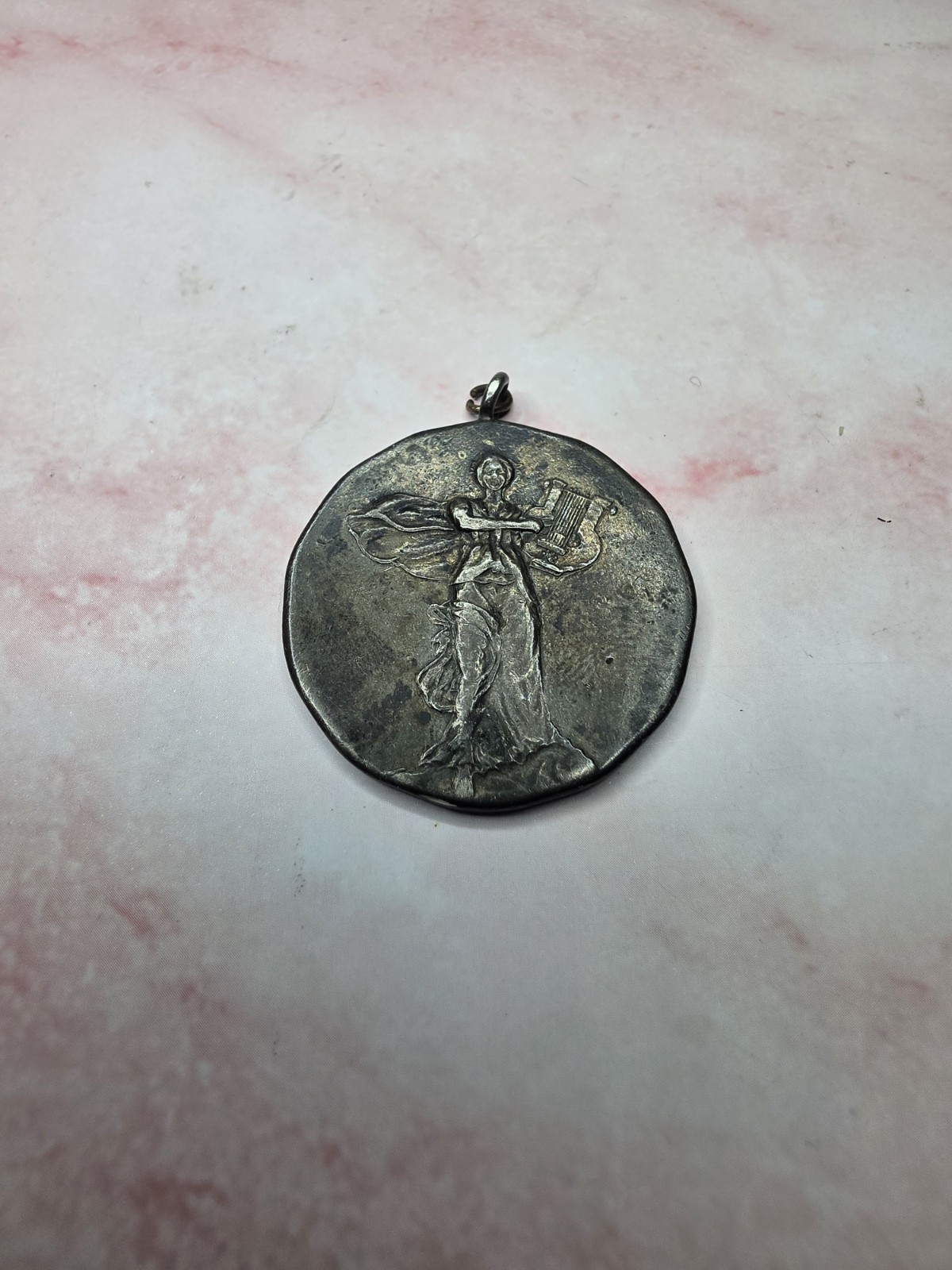 Antique Hotchkiss School Silver Prize Medal Pendant Musical Association Ivy Laur