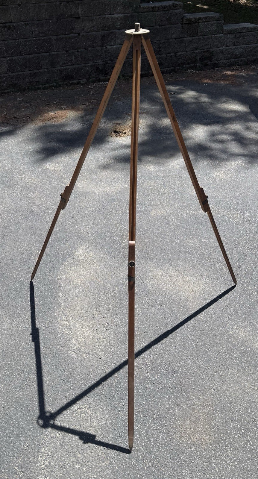 Antique Scovill & Adams NY Surveyor Camera Tripod Pat. July 31, 1883 Wood Brass