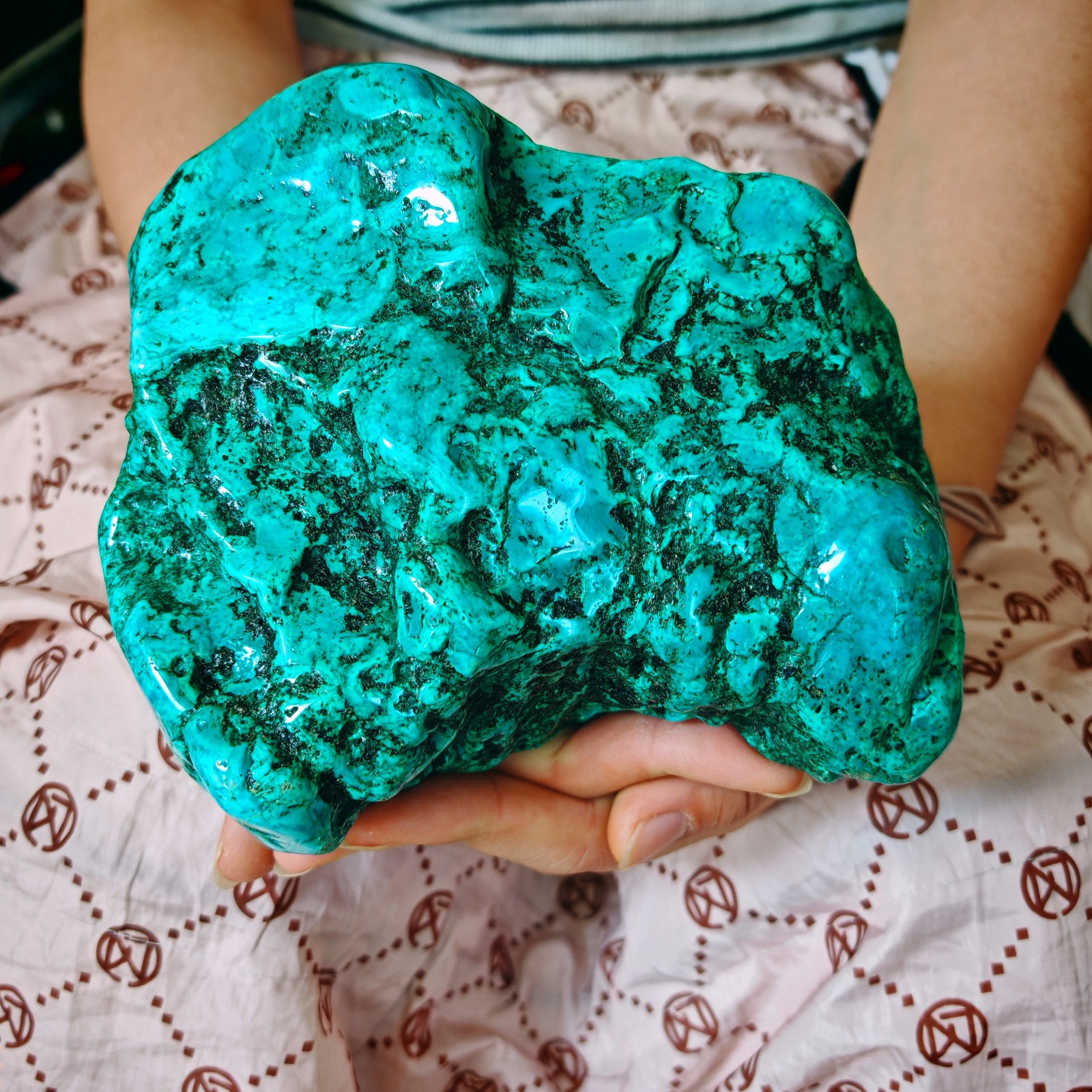 5.5LB Laboratory cultivation of rough crystals of turquoise for repairin