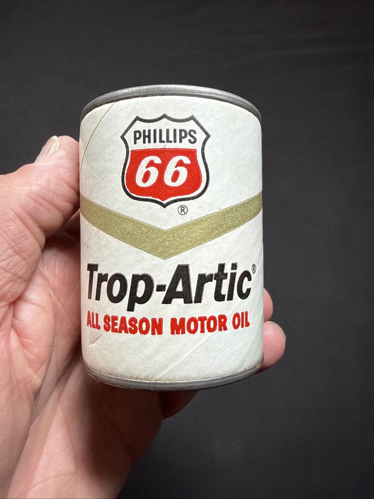 Vintage Phillips 66 Trop-Artic Tin/cardboard Can Bank 