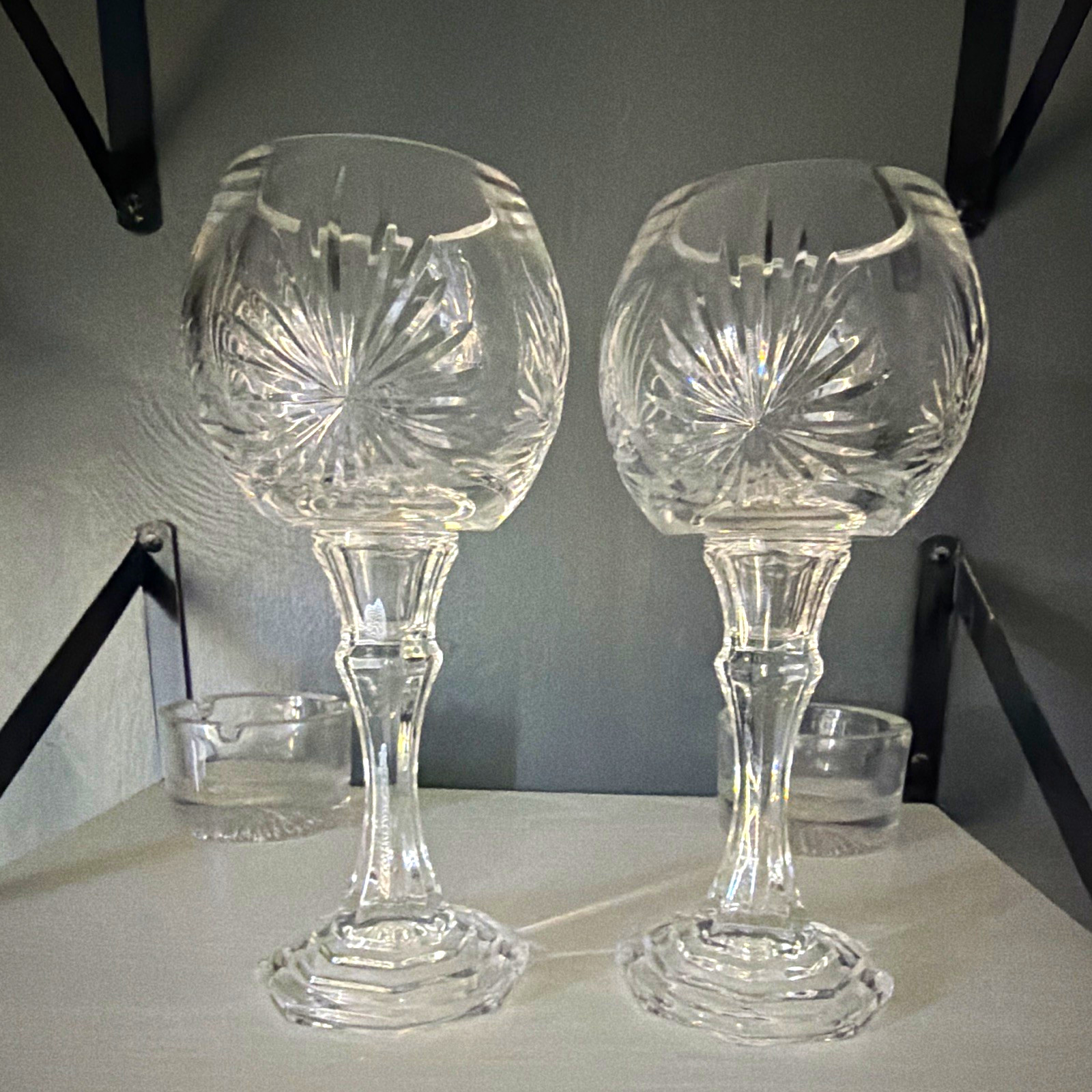 Vintage Waterford Crystal Millennium collection toasting goblets for health pair