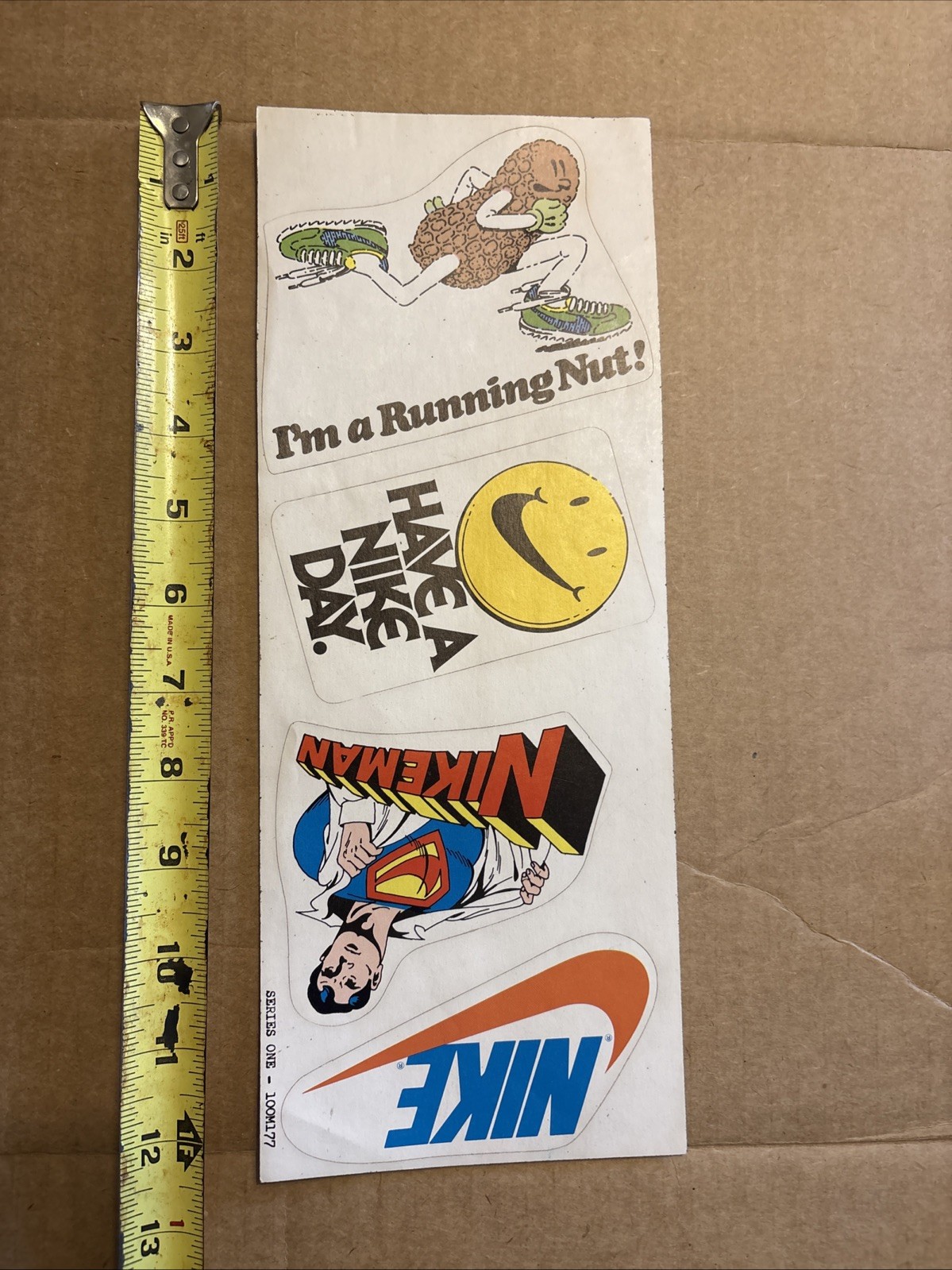 Vintage 1977 Have A Nike Day Superman STICKERS  DECALS Nikeman Running Nut