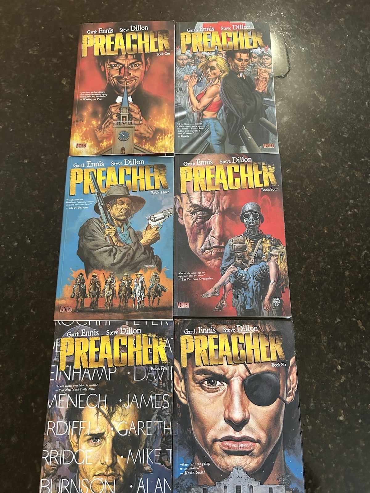 Preacher Books 1-6 Trade Paperback Set Lot - Garth Ennis & Steve Dillon
