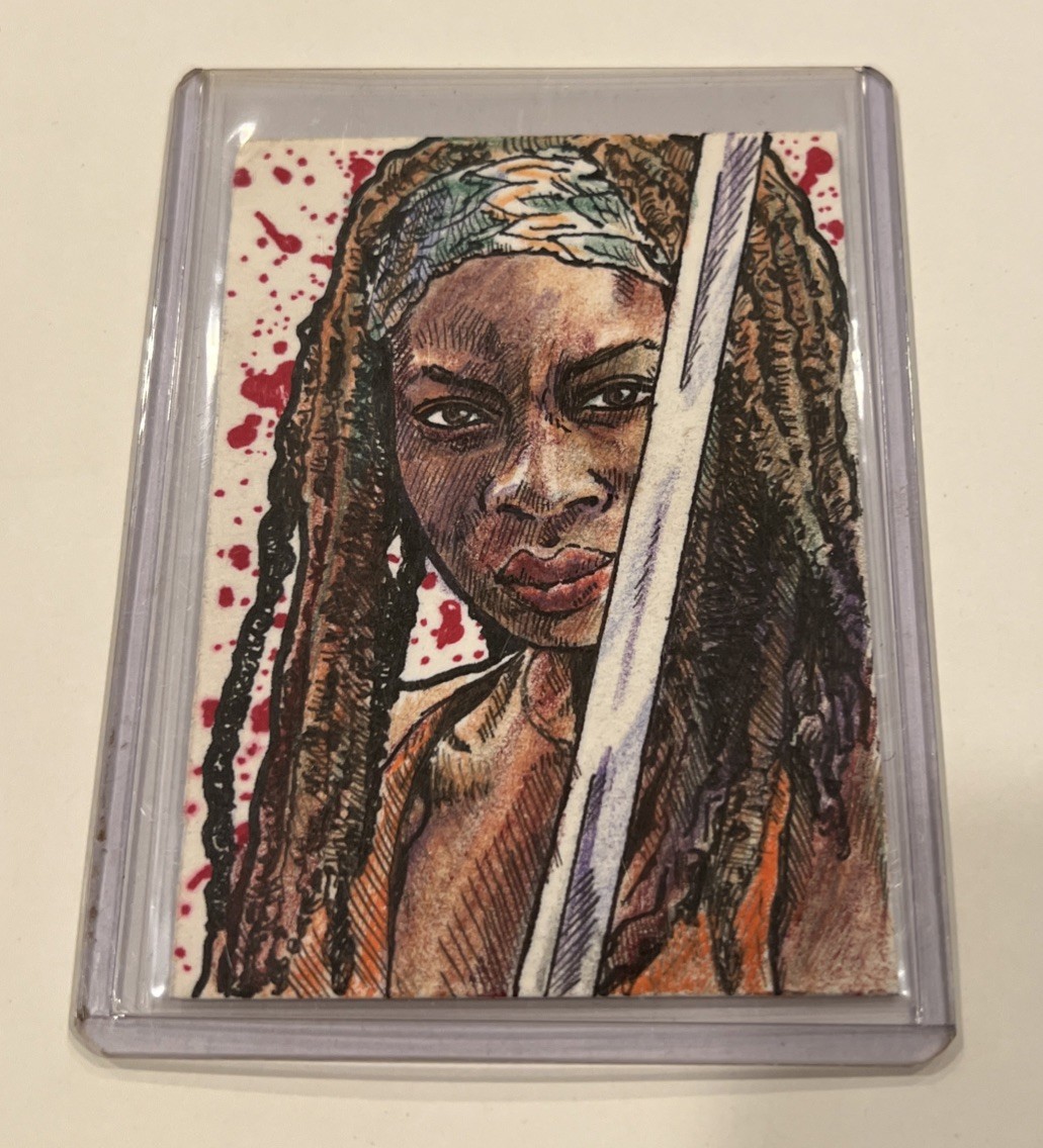 2013 Walking Dead original ACEO Sketch Card By Clay Sayre - Signed by Artist