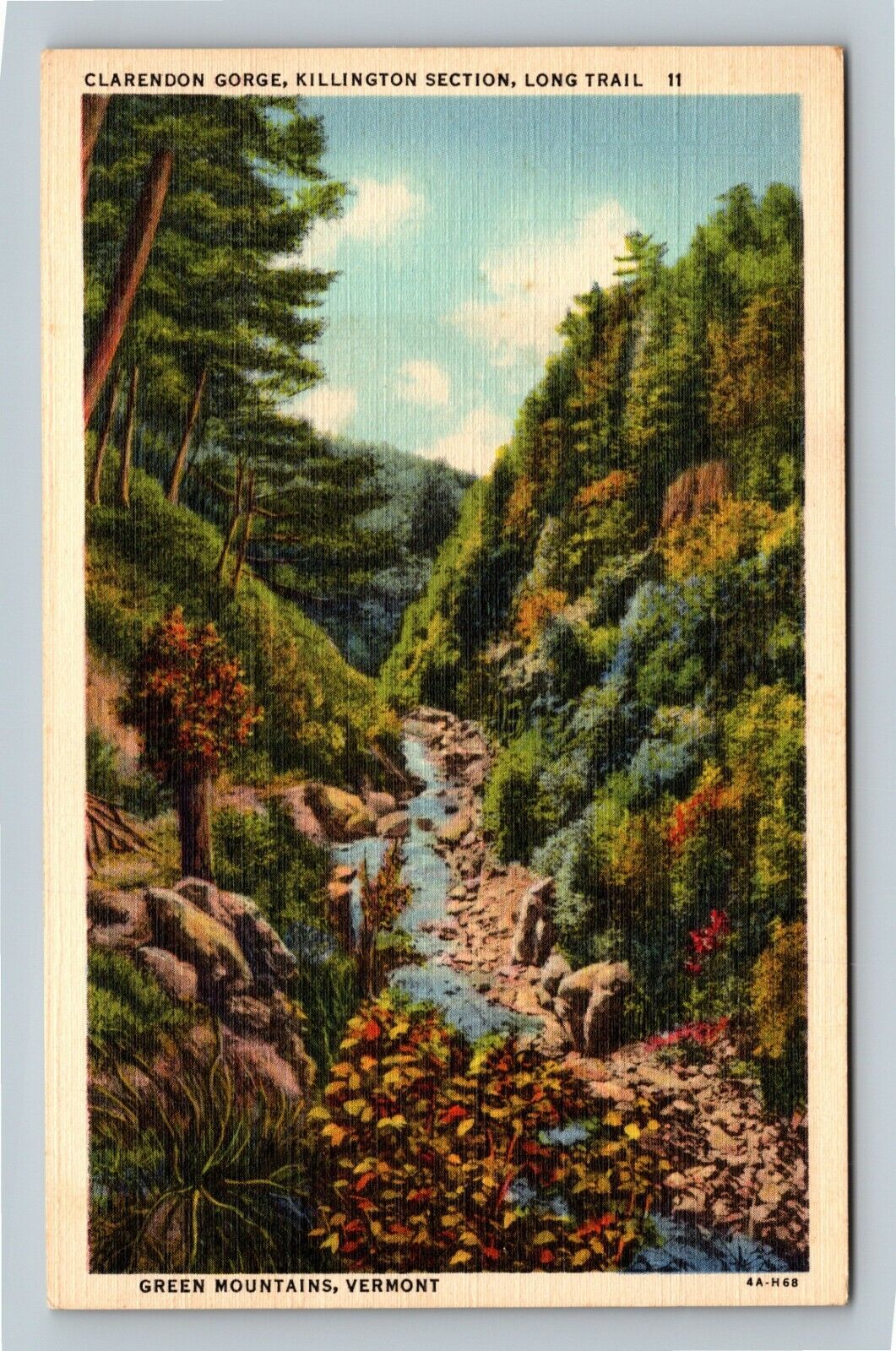 Green Mountains VT Clarendon Gorge Killington Section Vermont Vintage Postcard