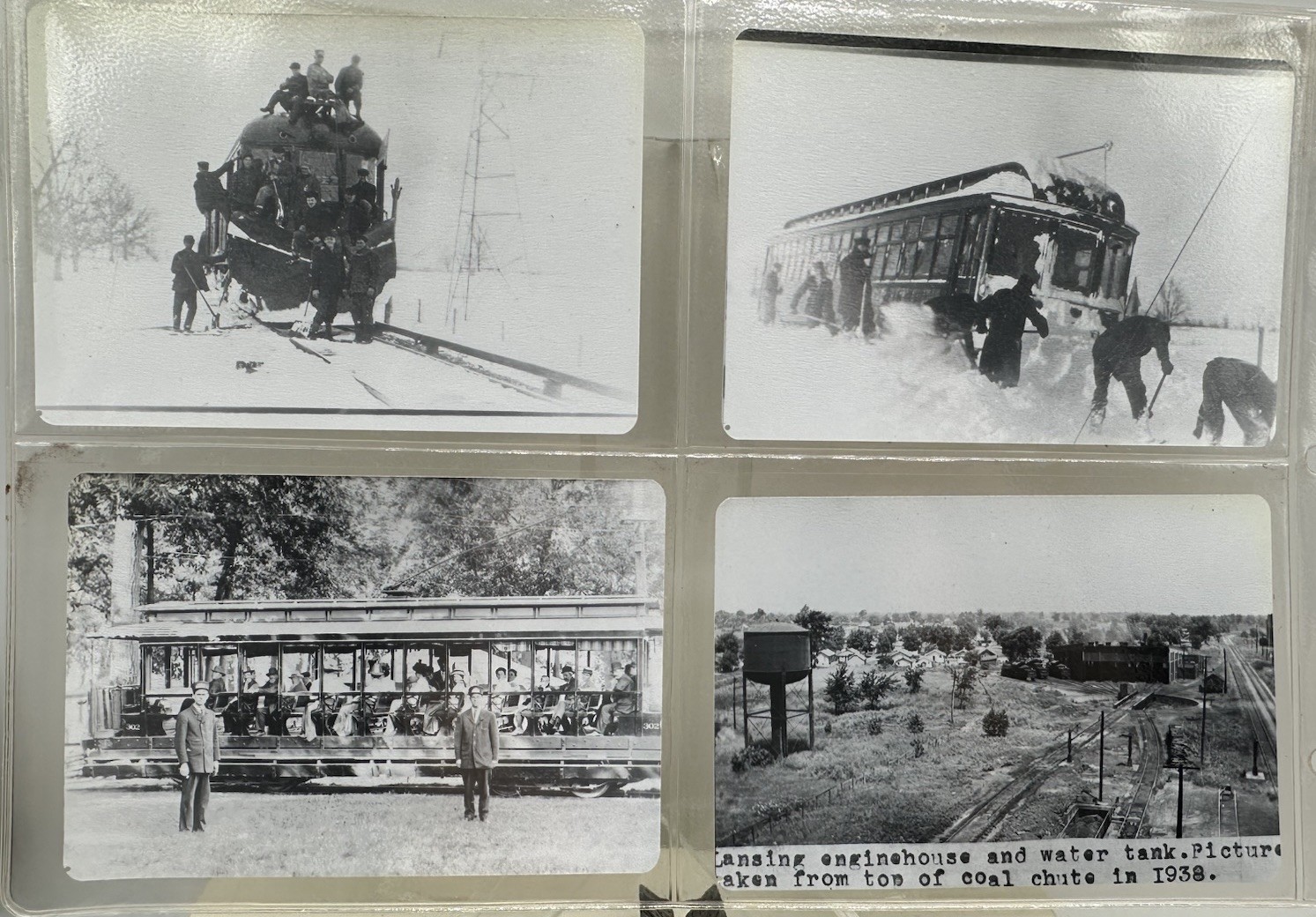 1970s Lansing Michigan Interurban Trolley Photo Prints - St Johns 1938 Lot Of 4