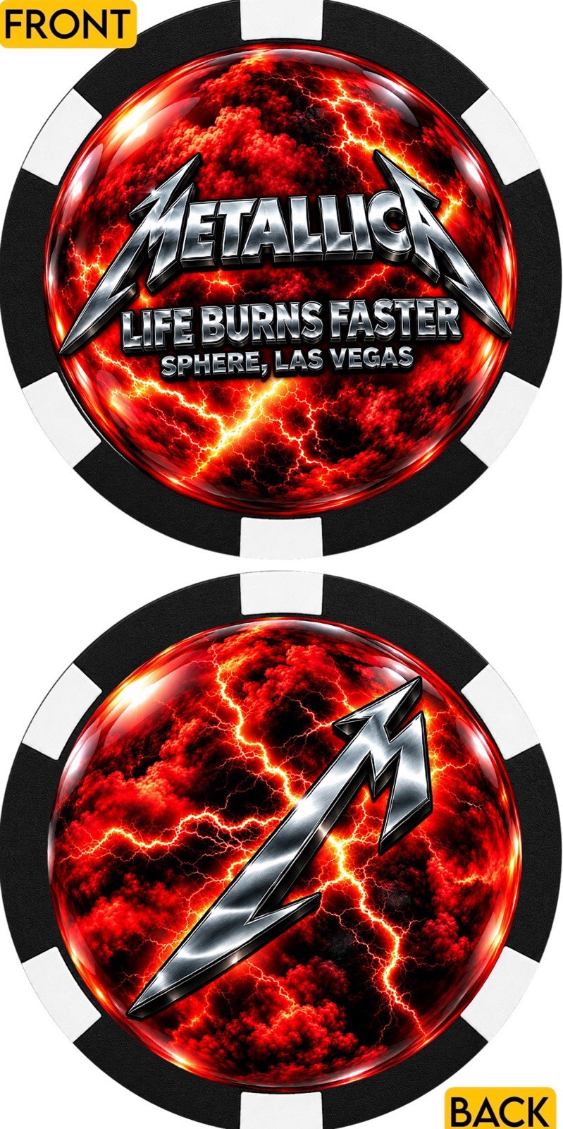 METALLICA AT THE SPHERE - COMMEMORATIVE POKER CHIP METALLICA AT THE SPHERE - COMMEMORATIVE POKER CHIP