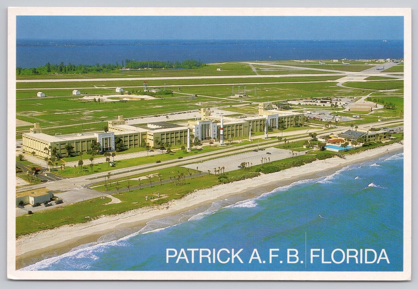 Patrick Air Force Base Florida, Aerial View, Vintage Postcard