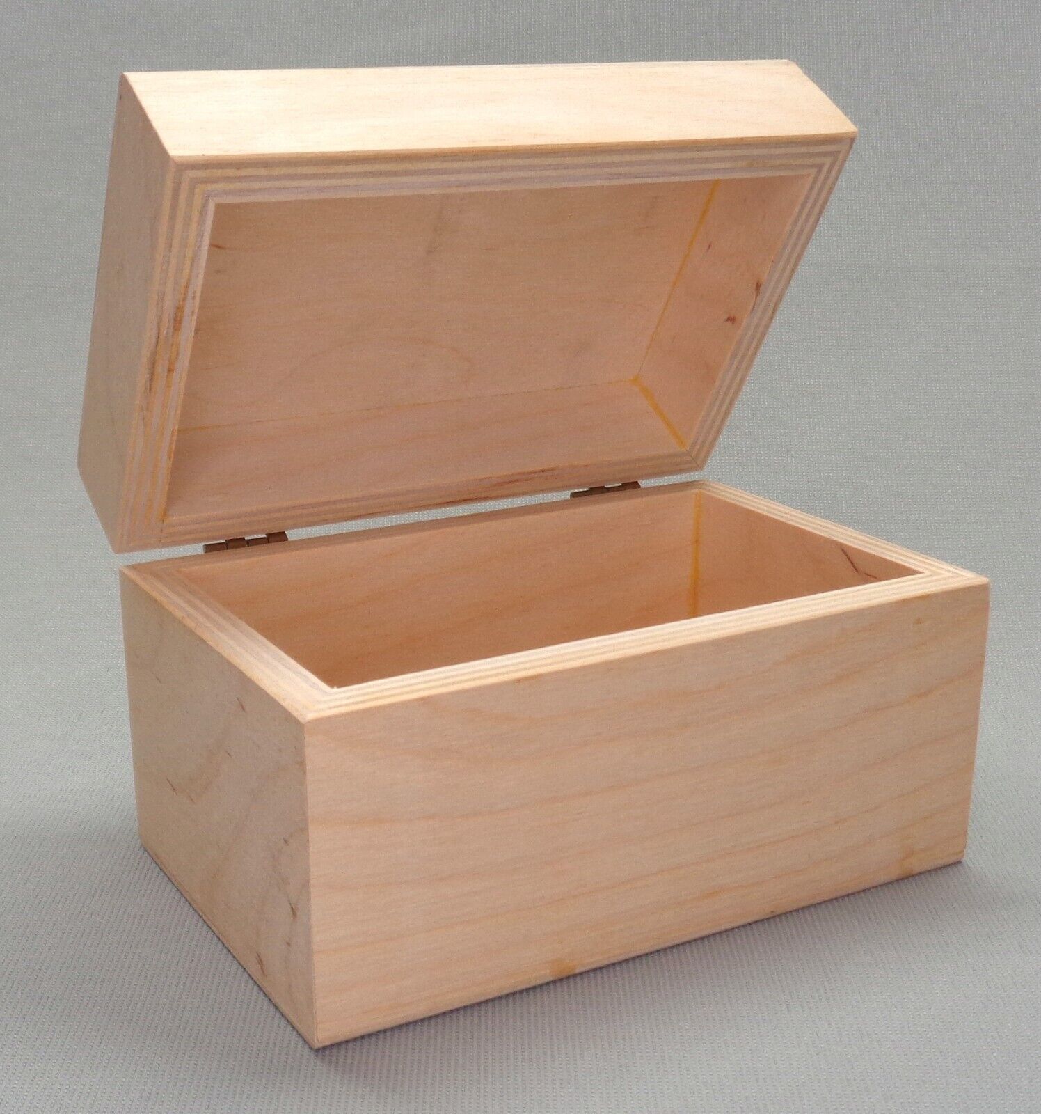 Wooden Recipe Box w/ Hinged Lid -Unfinished - 6\