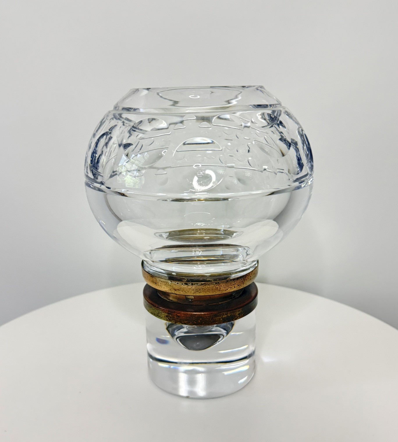 ORREFORS Crystal Hurricane Candle Holder by Jan Johansson Made In Sweden