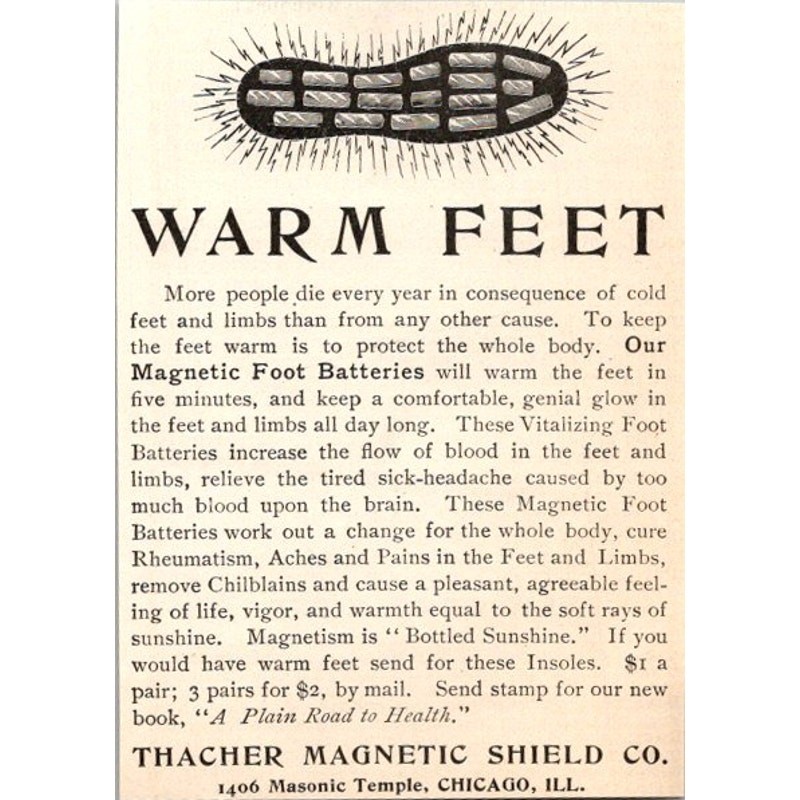 Thacher Magnetic Shield Co Foot Batteries Chicago IL 1901 Clipping SAI6-M27