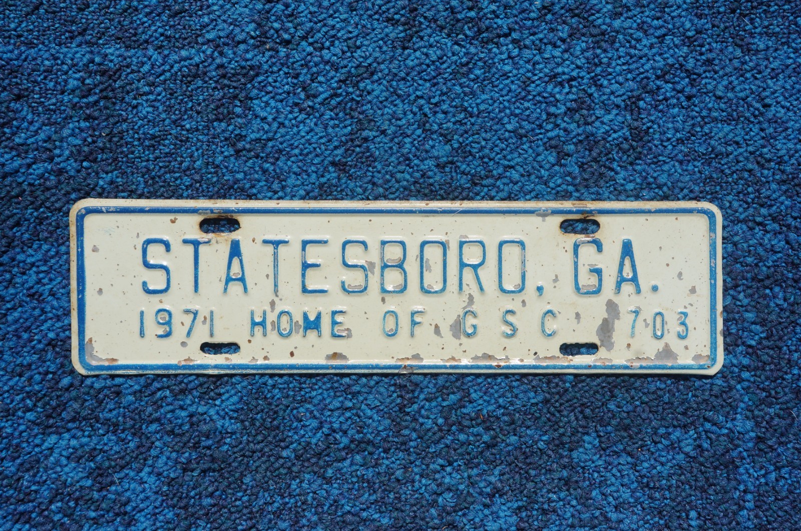 1971 STATESBORO Georgia License Plate Topper City Town Tag 1971 STATESBORO Georgia License Plate Topper City Town Tag