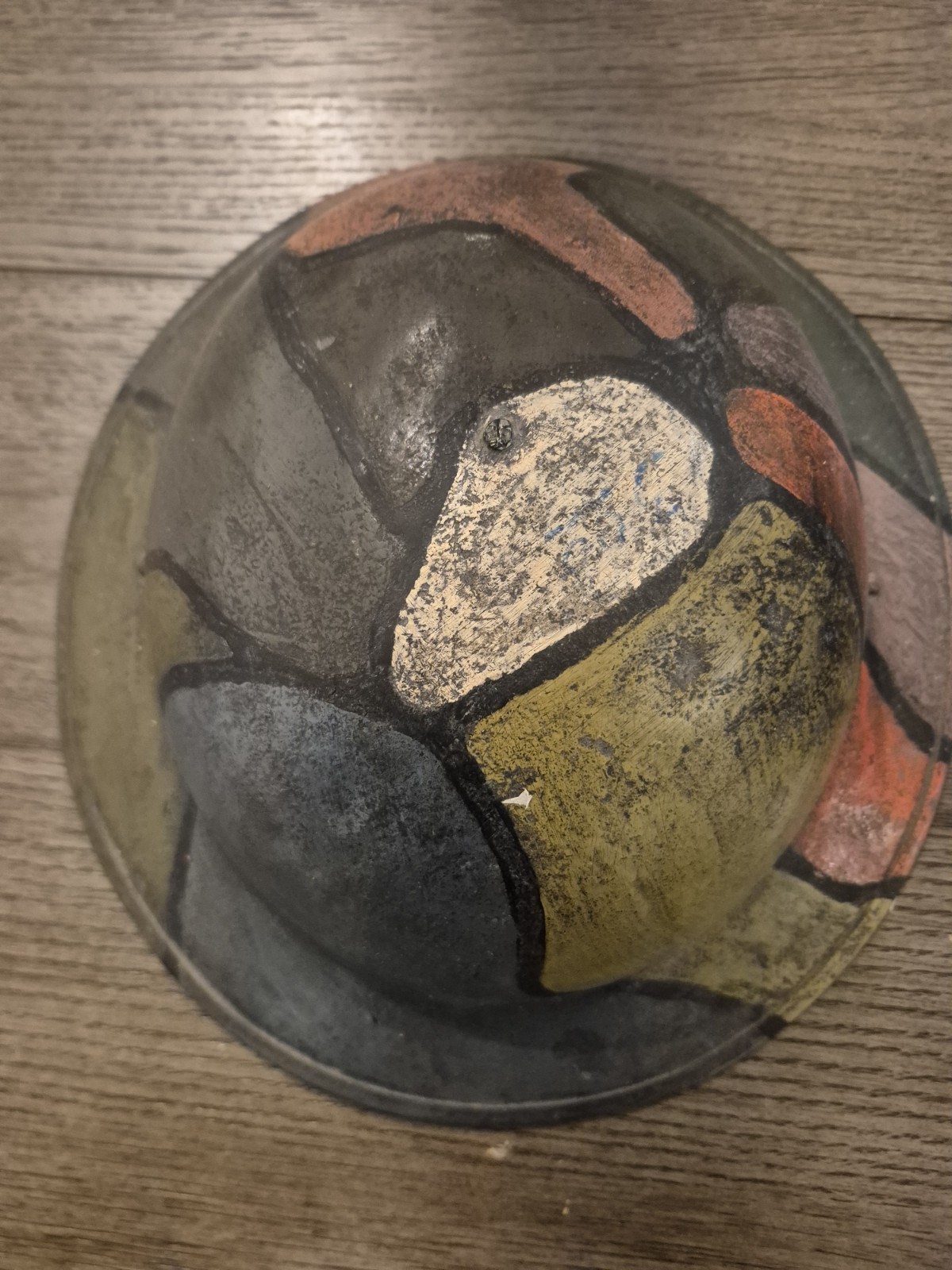 WWI Painted M1917 Painted Camouflage Dough Boy Helmet