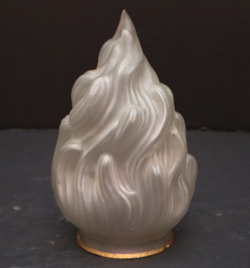 Vintage French Style Flame Frosted Glass Lamp Shade - 7” X 4”- 3” Fitter