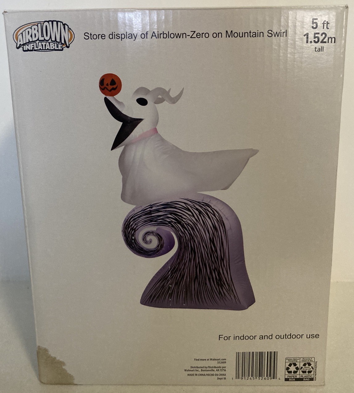 NEW Nightmare Before Christmas 5’ LED Zero Mountain Swirl Inflatable SAME DAY SH