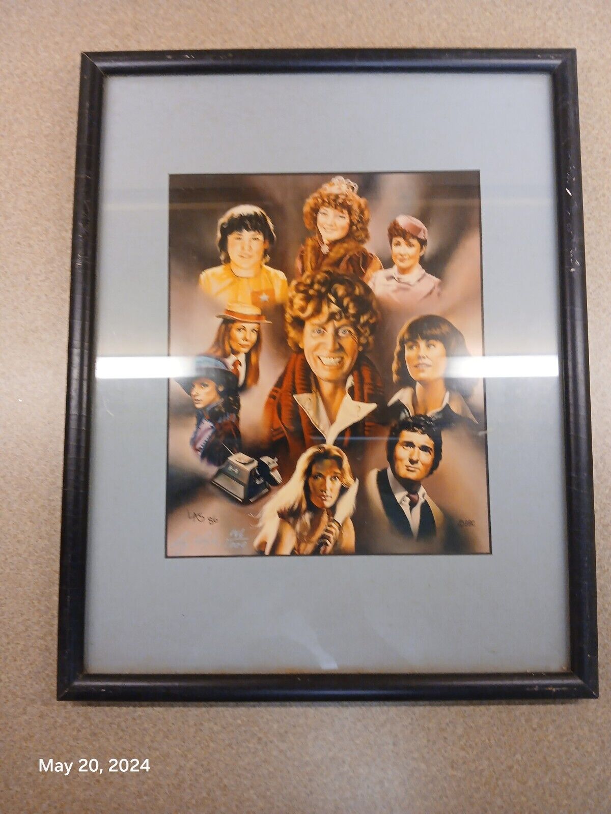 Doctor Who artwork by Lucy Synk The Fourth Dr. #146/1000 Tom Baker Framed.