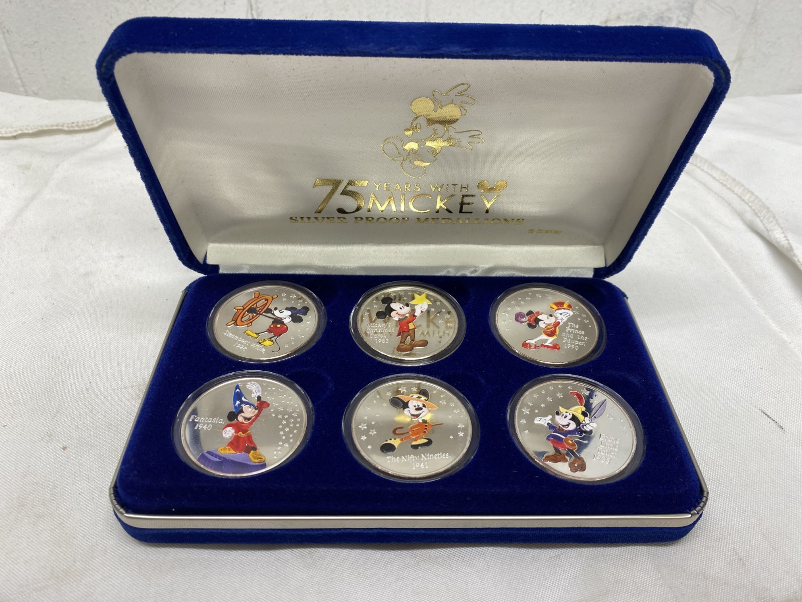 Disney 75 Years With Mickey Mouse (6) 1 oz. .999 Silver Proof Medallions