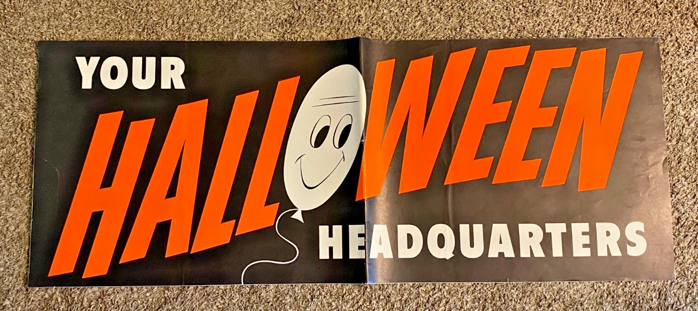 Vintage Ben Franklin 5 and Dime Store Hanging Halloween Sign 44\ Vintage Ben Franklin 5 and Dime Store Hanging Halloween Sign 44\