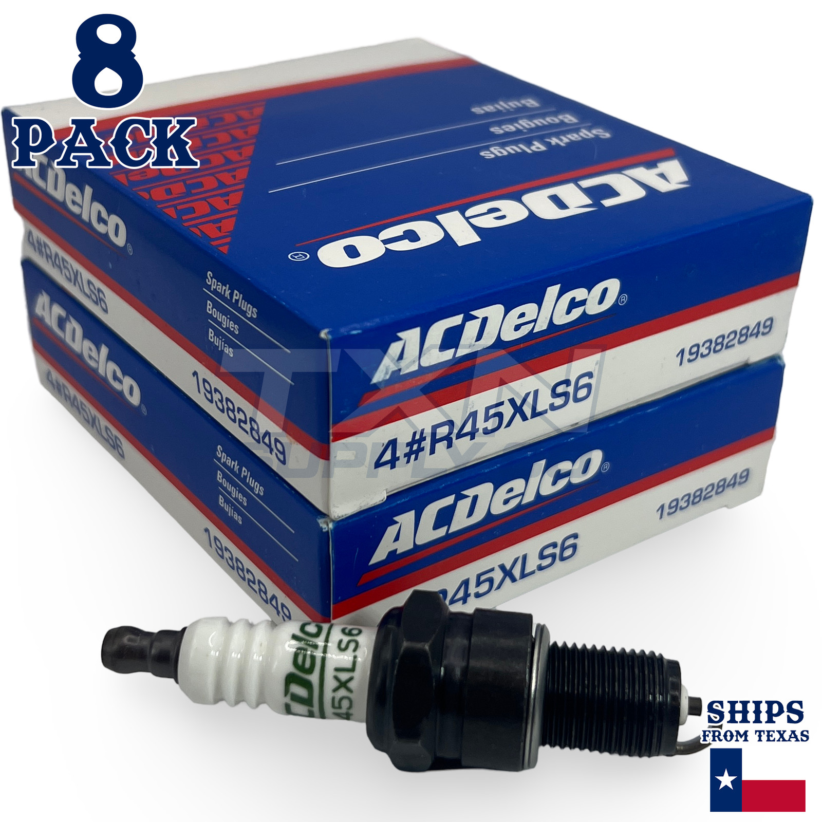 8 Pack Genuine GM ACDelco Spark Plugs R45XLS6