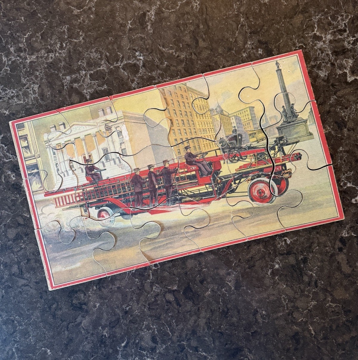 Vintage 1900\'s Fire Engine Truck Jigsaw Puzzle - Complete - Beautiful Graphics