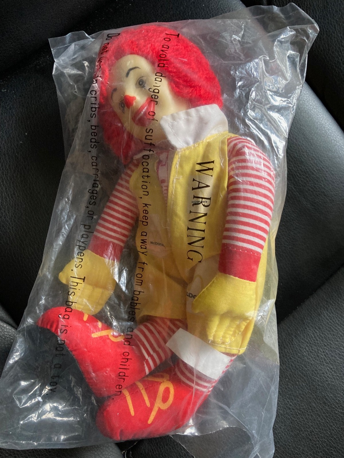 Ronald McDonald Plush Doll w/ Vinyl FACE, Vintage McDonald\'s 10 inches