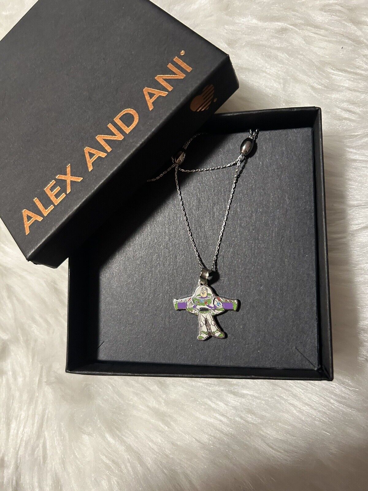 Disney Alex And Ani Buzz Lightyear Sterling Silver Necklace Very Rare