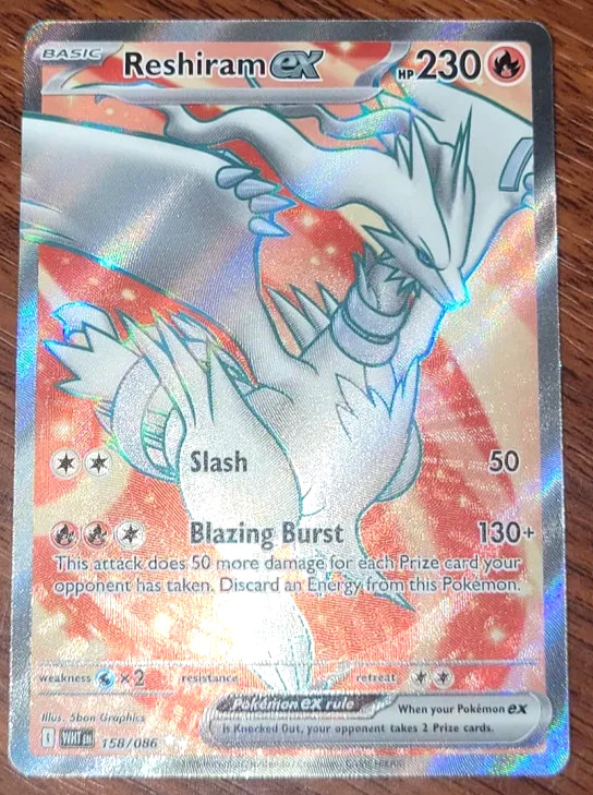 Reshiram ex 158/086 Ultra Rare White Flare 2025 NM Pokemon TCG