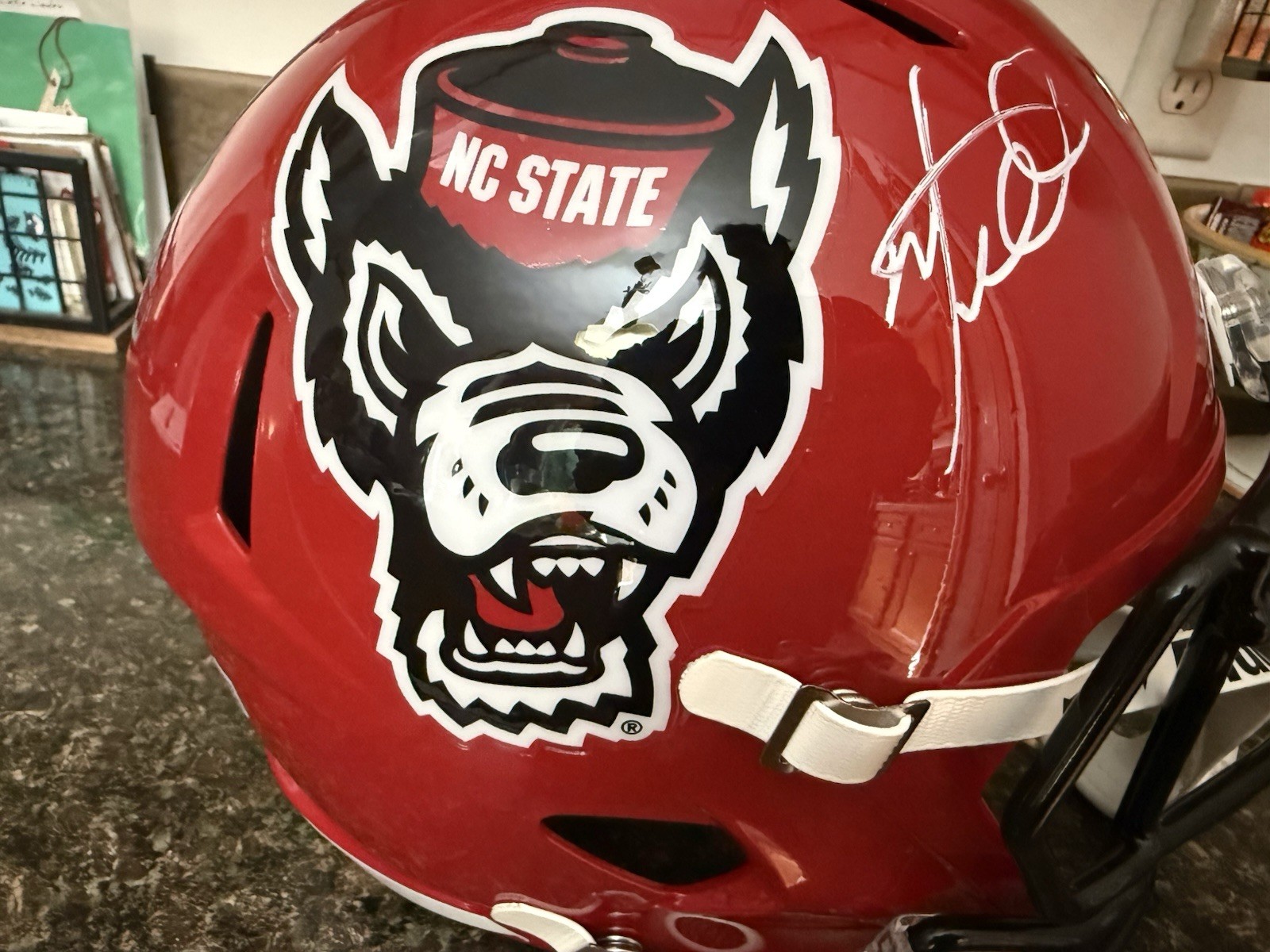 Mario Williams Signed Full Size Replica Helmet NC State (GT Authentics)