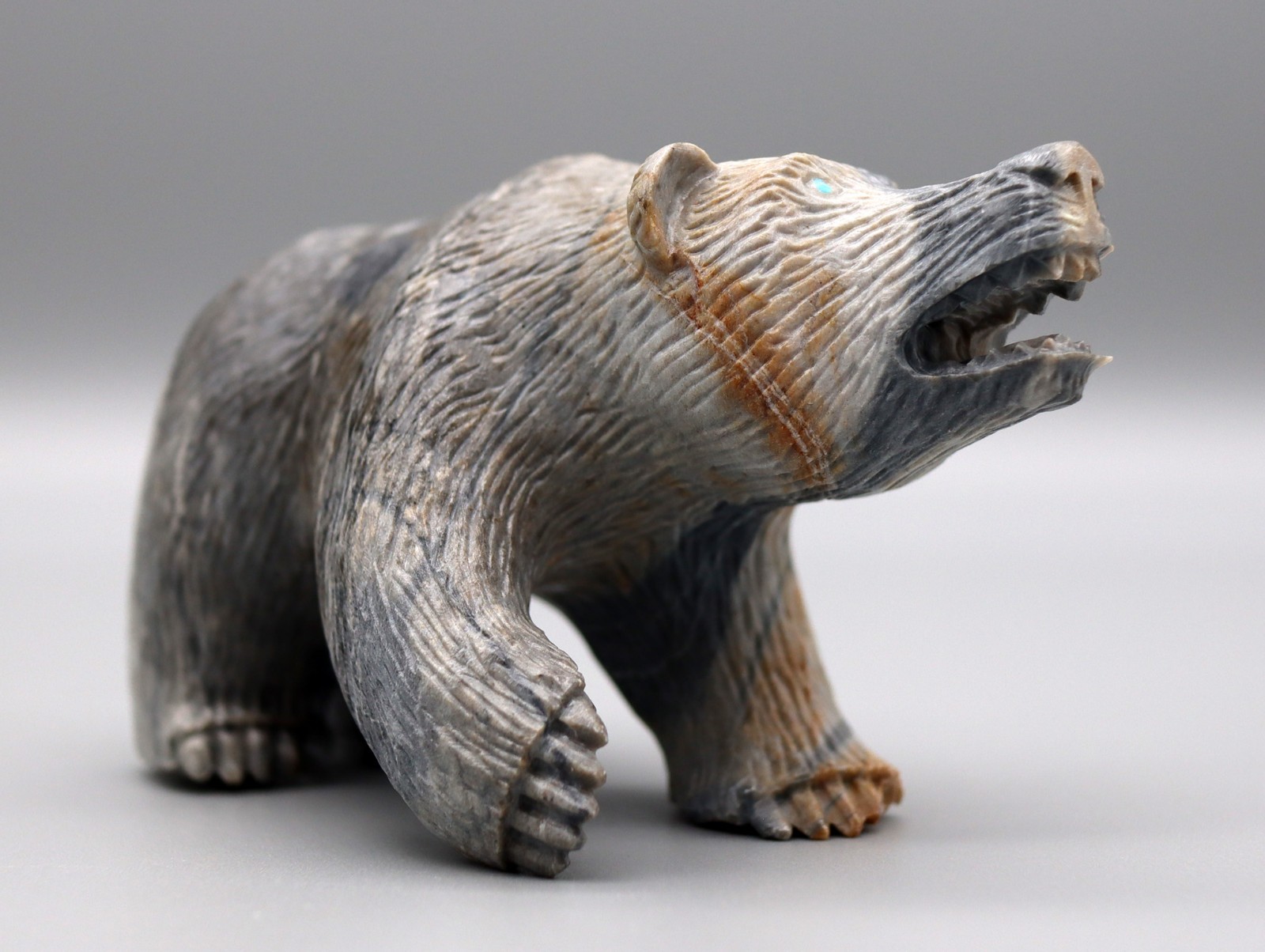 Milton Honawa (d) Picasso Marble Hopi Bear Fetish (Damaged Claw)