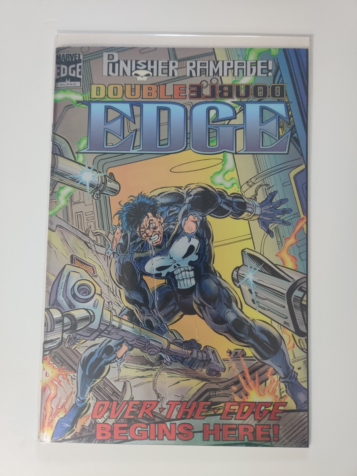 Punisher Rampage Double Edge #1  Wraparound Chromium CVR (1995) Marvel Comics